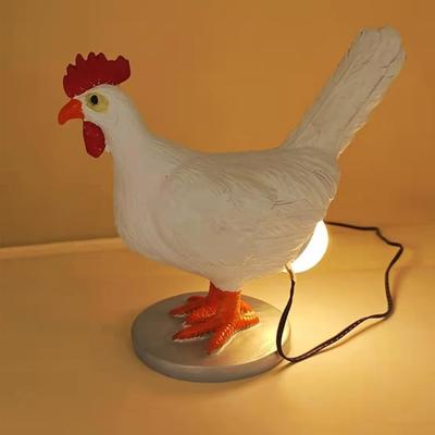 LED Table Lamps Chicken Egg Lamp Lifelike Resin Chicken Egg Night Light 3D Hen Laying Egg Lamp Chicken with USB Bedside Lamp Easter Birthday Present