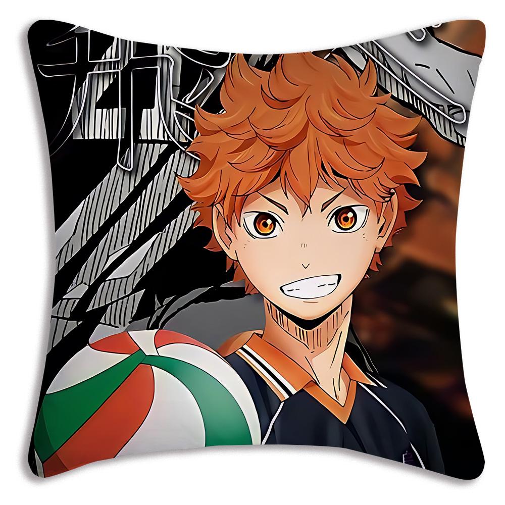 Comic Anime h-Haikyuus Kissenbezüge Cartoon Sofa Dekoratives Zuhause Zweiseitiger Druck Kurzer Plüsch Niedlicher Kissenbezug