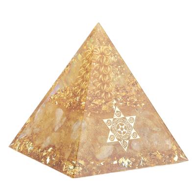 Orgonite Pyramid 6cm Energy Generator Crystal Wire Handmade Pyramid Decor for Positive Energy