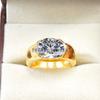 Moissanite Oval Cut With 925 Sterling Silver Gold Plated Ring For Men's #B298 JL375681952123