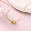 Aijia 18k Gold-Plated Enamel Necklace with H Pendant - Women's Fashion Accessory