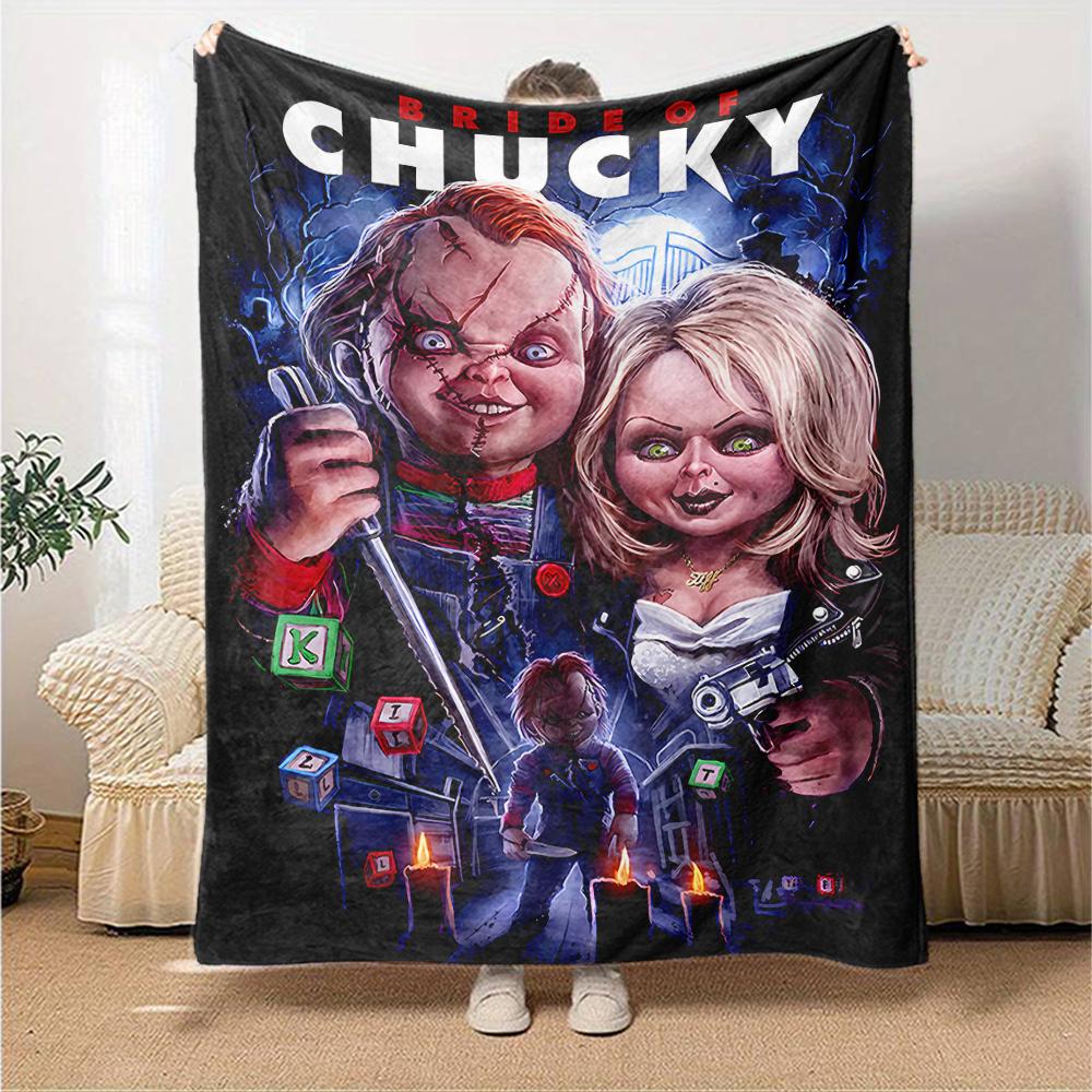 1pc Blanket - CHUCKY Print Design,Lightweight Blanket for Sofa,Bed- Soft &Warm,Gift for All Seasons
