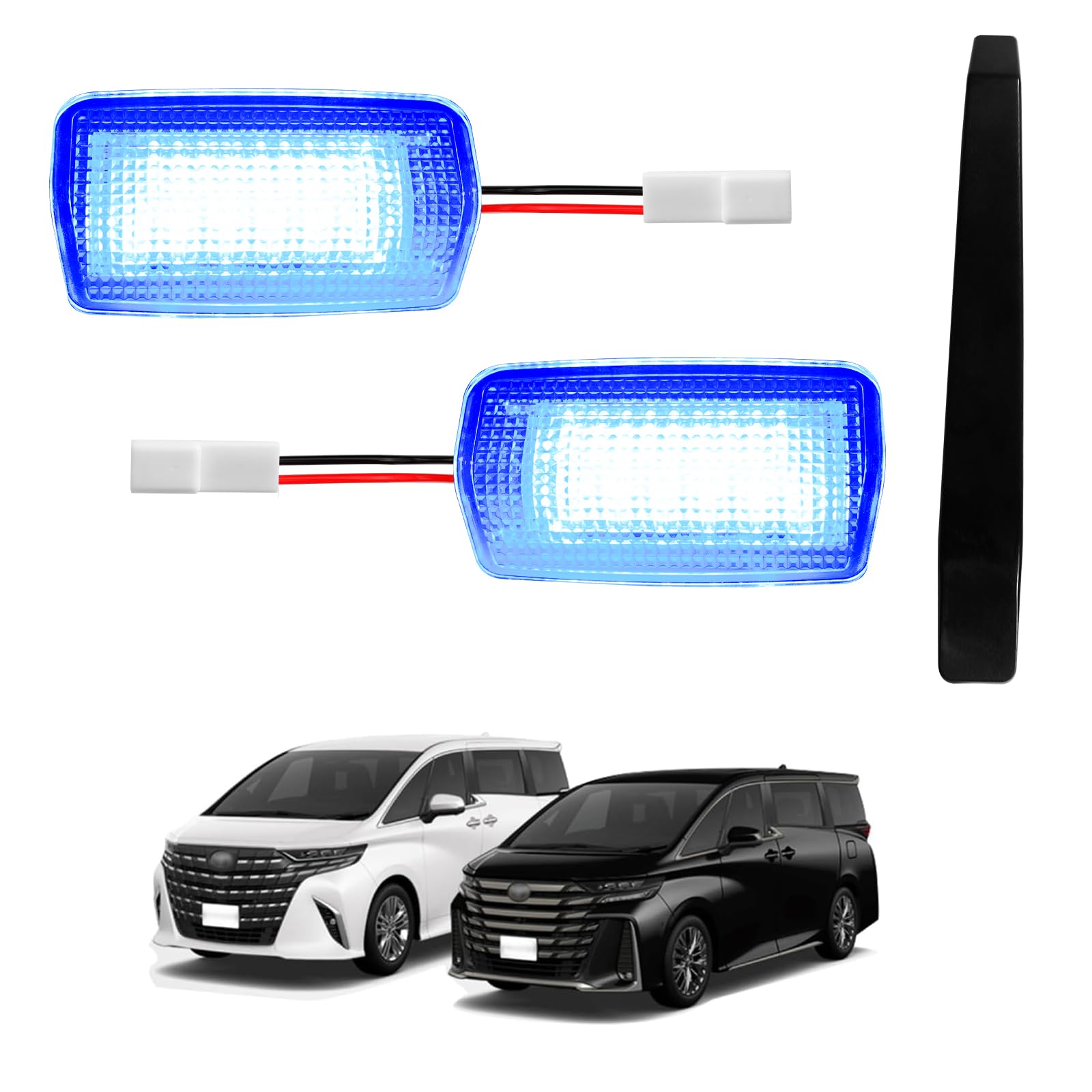 

Qasim Alphard 40 Series Подсветка порога сдвижной двери, яркий чисто белый свет, приветственные огни для задней сдвижной двери, легко устанавливается, комплект из 2 штук для синий