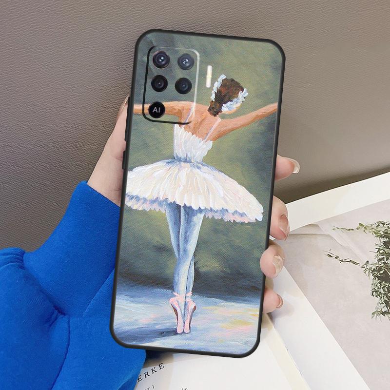 Gymnastics Oil Painting For OPPO Find X3 X5 Pro A9 A5 A31 2020 A15 A16 A52 A72 A1K A83 A91 A54 A74 A94 A53S Case