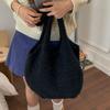 Fashion Korean Style Knitted Shoulder Bag Casual Vintage Woven Tote Bag Leisure Handbag Winter Underarm Bag Autumn