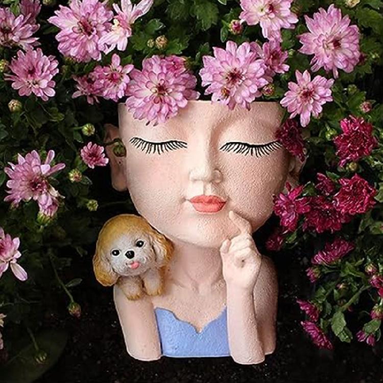 Portrait Flower Pot Silicone Resin Mold Epoxy Resin Casting Succulent Pot Mould