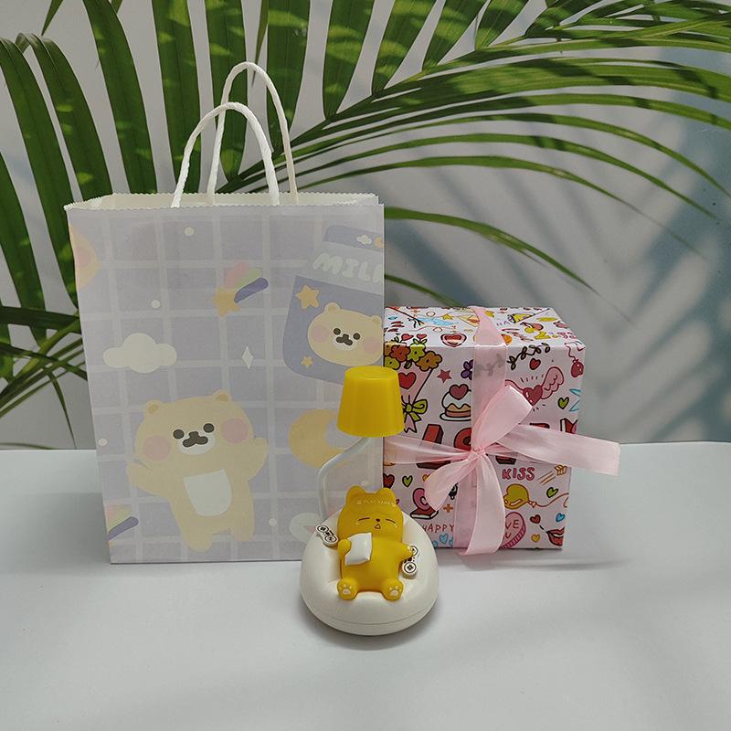 Soft Sleeping Cat Night Light: Adjustable 3-Level Eye Protection, Ideal for Bedside and Breastfeeding.