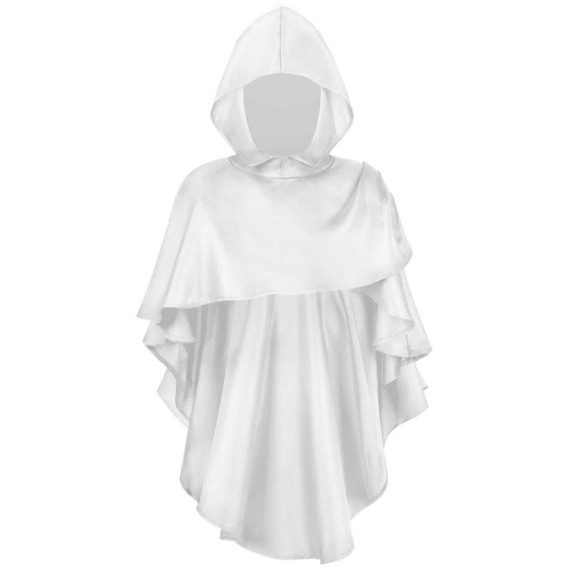 Renaissances Medieval Hooded Scarf Post Apocalyptic Shawl Scarf Shaman Cowl Dressing Up Cape Cosplay Halloween Costume