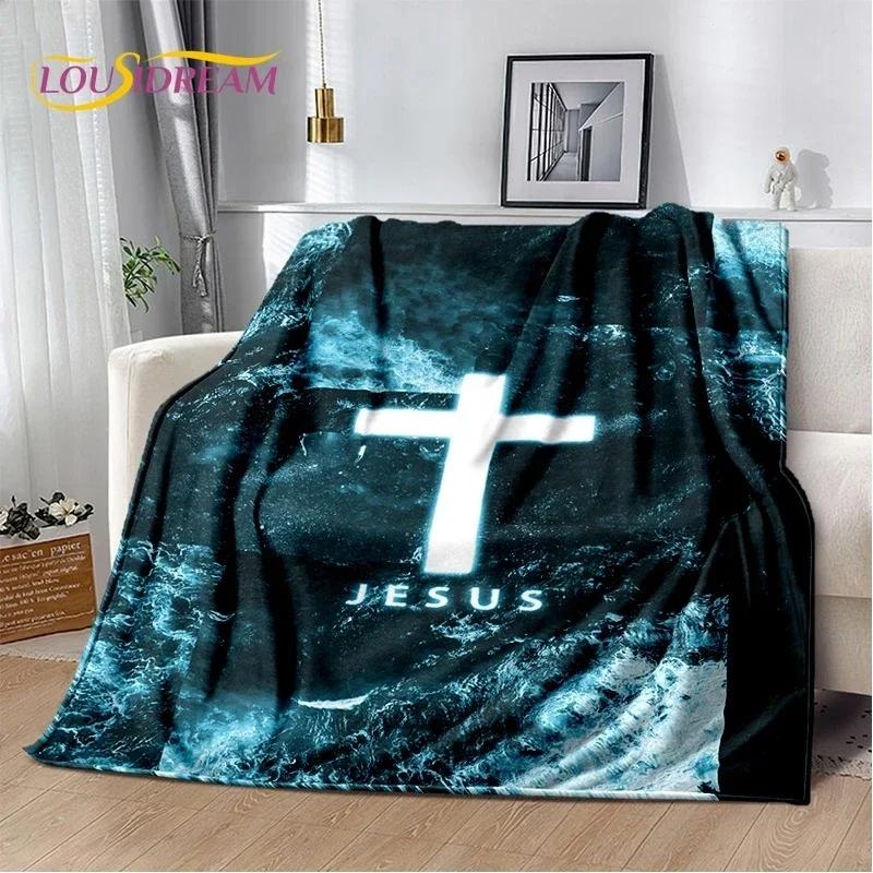 3D Pray Holy Bible Cross Jesus Soft Flannel Blanket for Bed Bedroom Sofa Picnic,Throw Blanket for Cover Outdoor Leisure Nap Gift