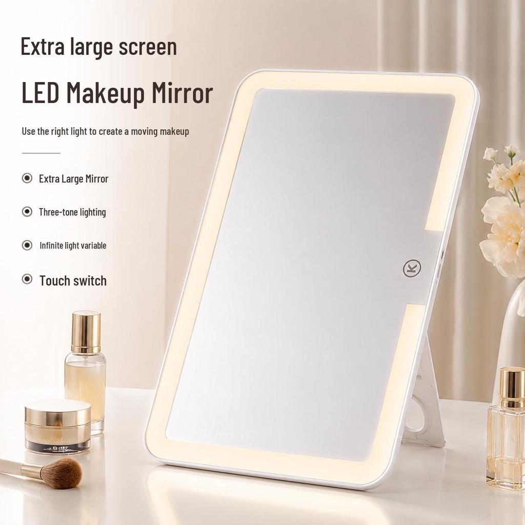 LED Smart Makeup Mirror with Lights - Vanity Table or Desktop for Girls' Bedroom or Student Dorm