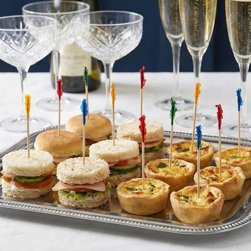 Pack of 400 Assorted Color Disposable Wooden Toothpicks Perfect for Cocktails Appetizers and Party Decorations