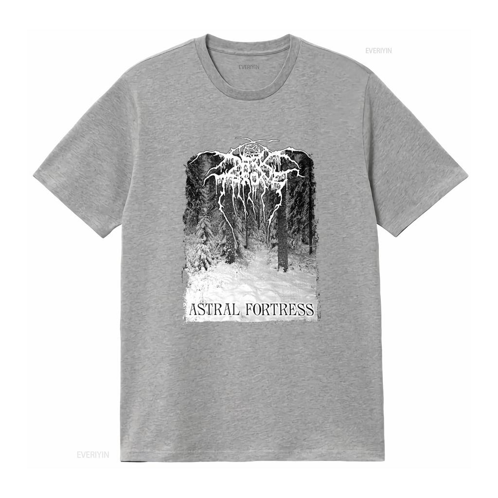 DARKTHRONE Astral Fortress Forest T Shirt Unique Winter Scene Design for Mens Fashion Vintage Washed Breathable Slightly Soft