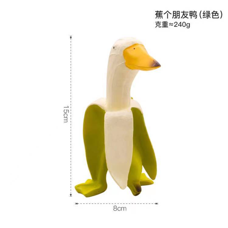 Bananen-Ente, kreative Gartendekoration, Skulpturen, Hof, Vintage-Gartendekoration, Kunst, skurrile geschälte Bananen-Ente, Heimstatuen, Kunsthandwerk
