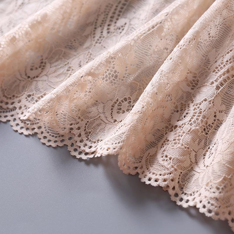 Hosenträger Seide Spitze Slip Kleid Unterkleid Nachtwäsche Ärmellos Rundhals Frühling Koreanisch Klassisch Basic Elegant Trend