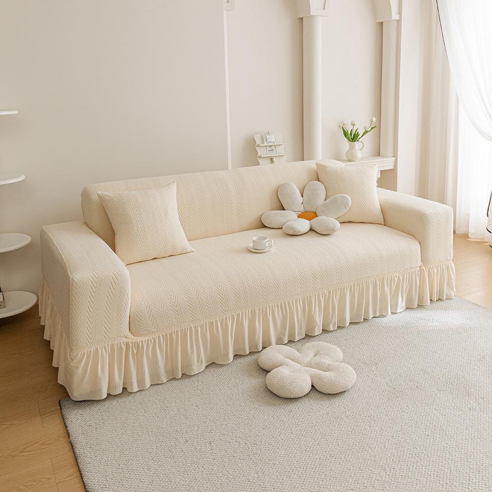 New Skirted Sofa Cover All Purpose Set All Season Universal Cat Scratch Protection Cover Fabric