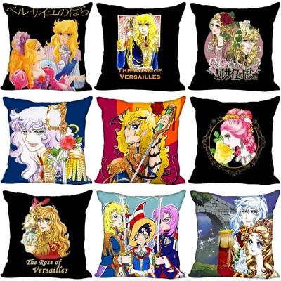 Anime Versailles Gülü Yastık Kılıfı Ev Dekoratif Saten Yastıklar Kılıfı Gizli Fermuarlı Atma Yastıkları Kılıfı 1007