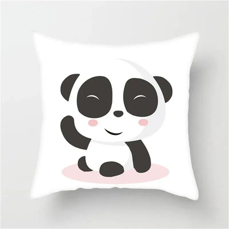 Cute Panda Cartoon Print Pattern Living Room Sofa Car Cushion Cover Luxury Home Decoration Pillow Cover