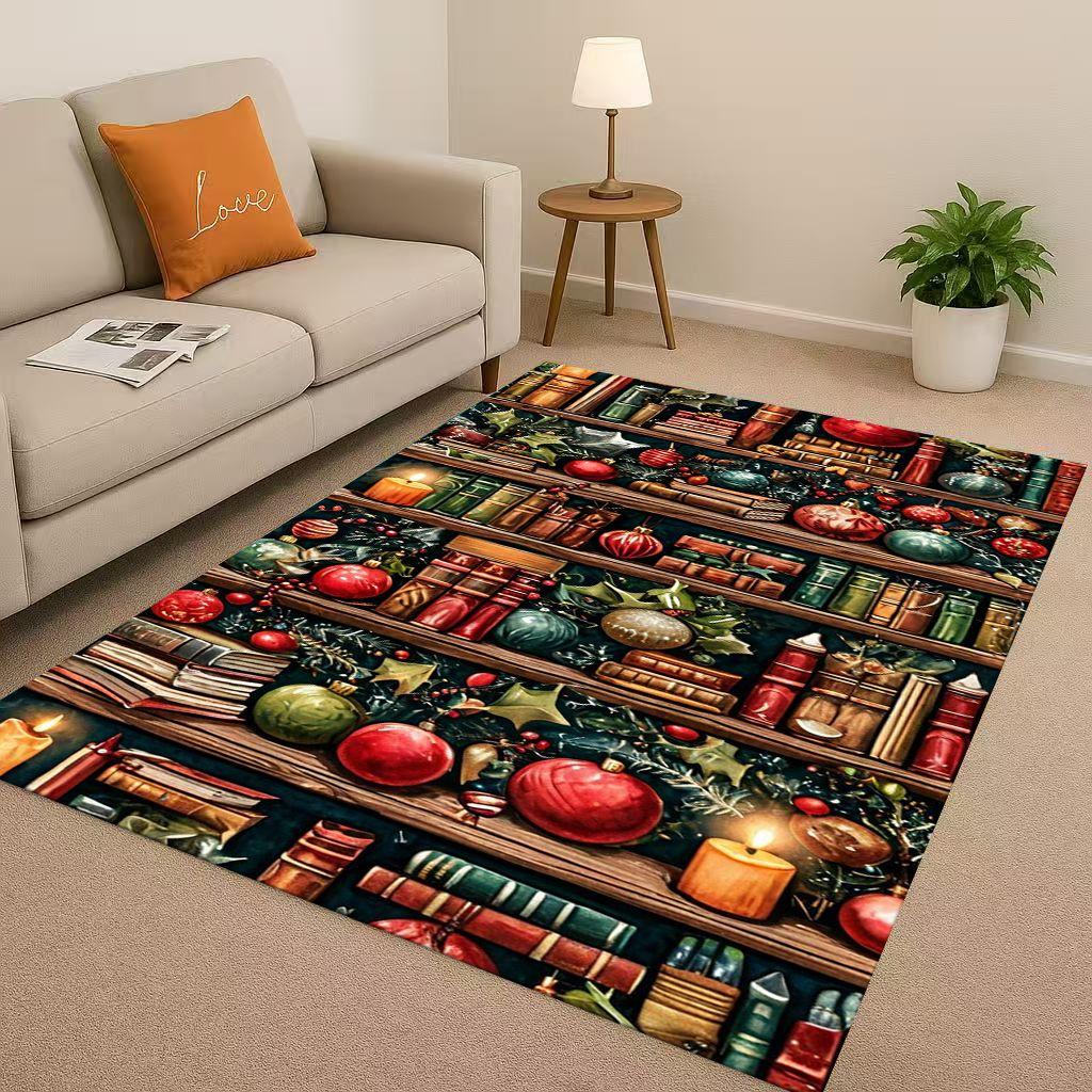 HD Magic Book Library Bookshelf Living Room Non Slip Area Rug Soft Carpet for Bedroom Sofa , Easy Clean Home Doormat Playmat