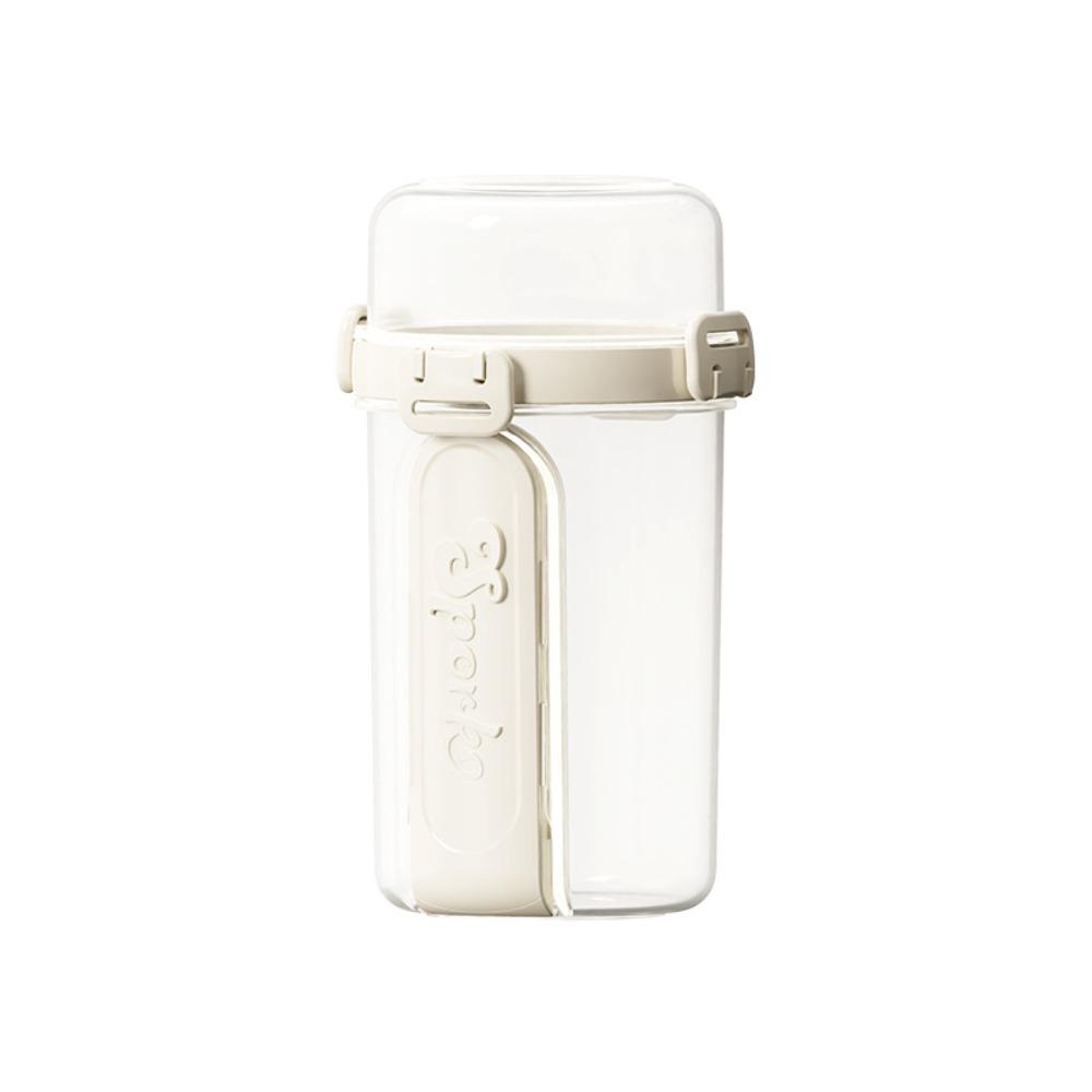 New 600ml Breakfast Cups Double-layer with Spoon Yogurt Bowl Leak Proof Reusable Salad Cup for Oatmeal Cereal Nut Yogurt