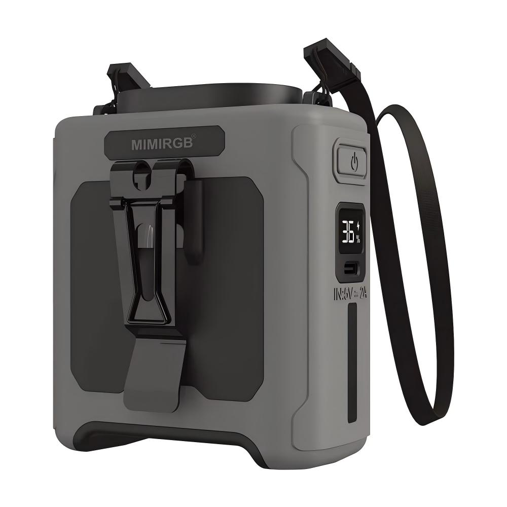 10000mAh Portable Waist Fan Outdoor Hanging Neck Fan Strong Wind with Power Bank LED Lighting for Sports Cook Outdoor Working