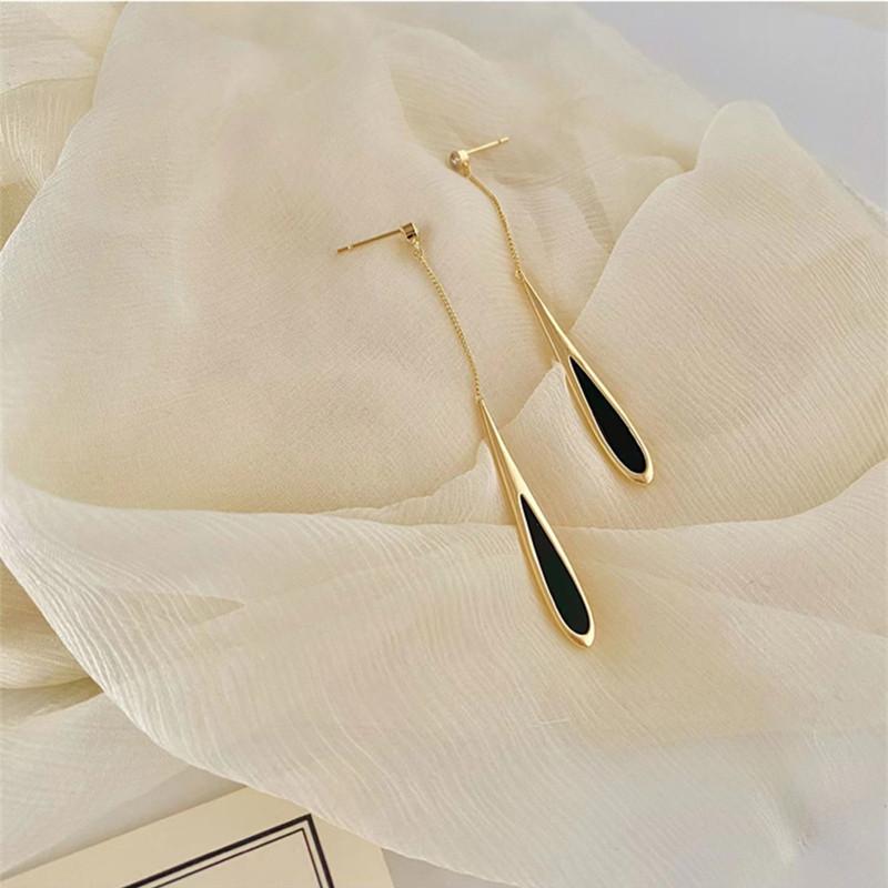 Brincos de gota de óleo com diamantes cravejados de agulhas de prata, design moderno e de nicho, brincos de metal estilo frio, brincos longos