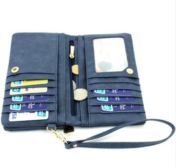 Popular Long Large Fits a Smartphone [J's select] Women's Wallet, Capacity, (Navy)