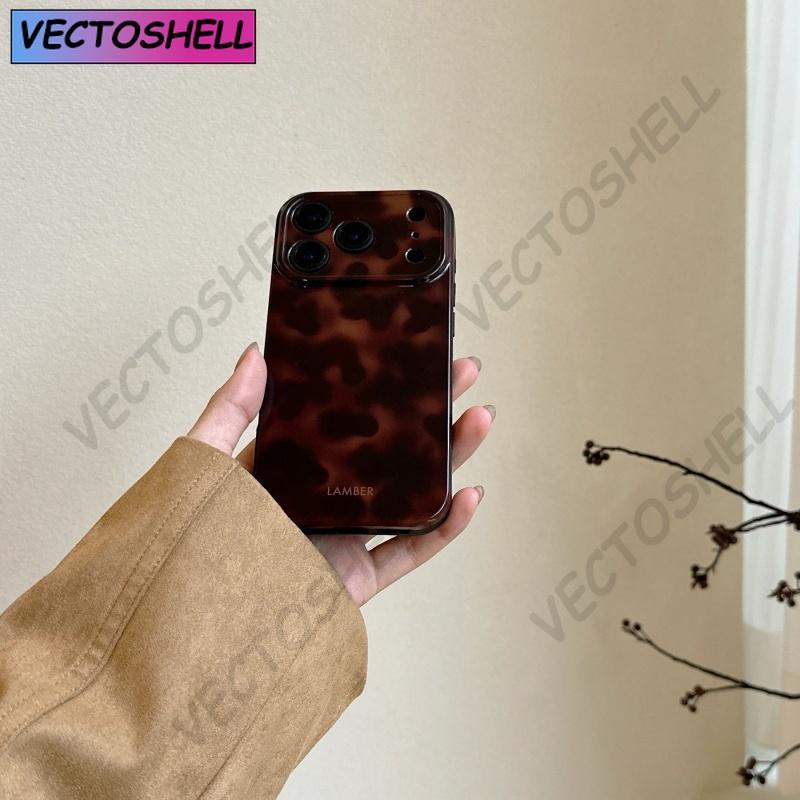 Custodia Protettiva Antiurto IMD Marrone Ambra Retrò per IPhone 17 16 15 14 12 11 13 Pro Max Plus Air Protector Cover Posteriore