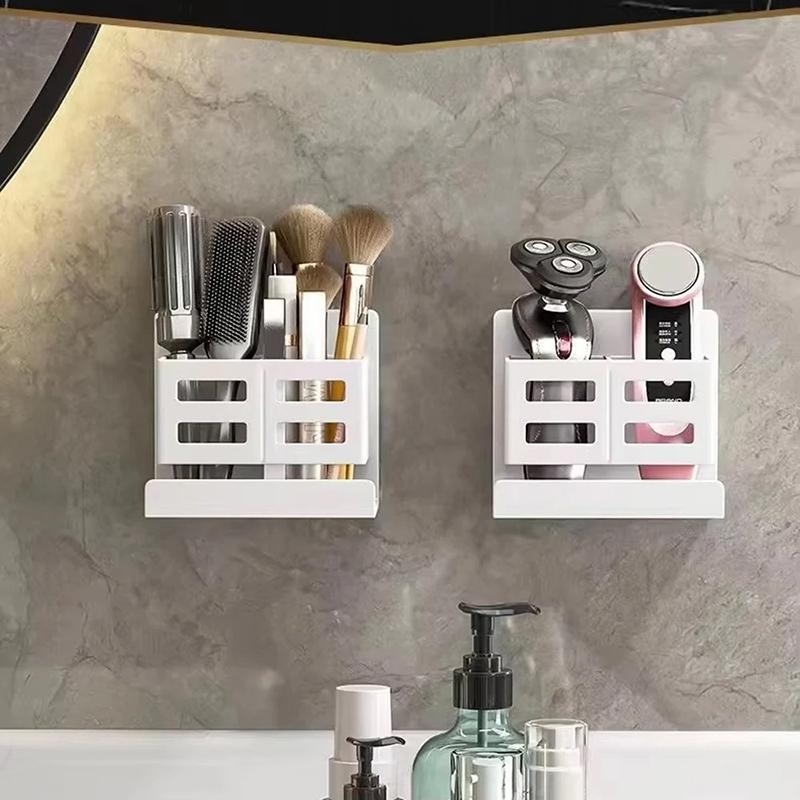 New Hole-Free Multifunctional Washbasin Storage Tube Bathroom Toothbrush Razor Storage Rack Wall-Mounted Bathroom Supplies