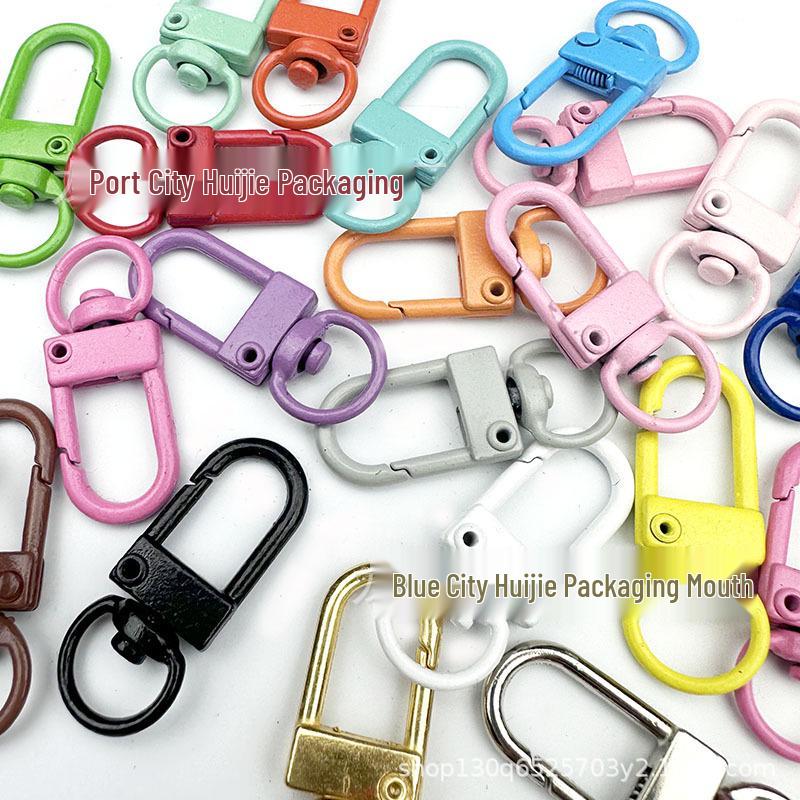 Colorful Zinc Alloy Door Buckle 3-Point Snap Hook for DIY Keychain and Jewelry Accessories