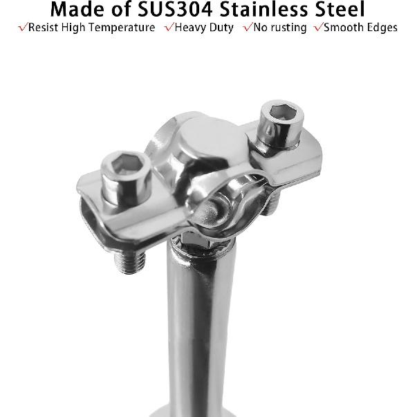 Wall Mount Pipe Supports,Ceiling Mount Pipe Strap Clamp,TTZEZE 304 Stainless Steel Adjustable Pipe Bracket Holder Pipe Straps with Screws for PVC