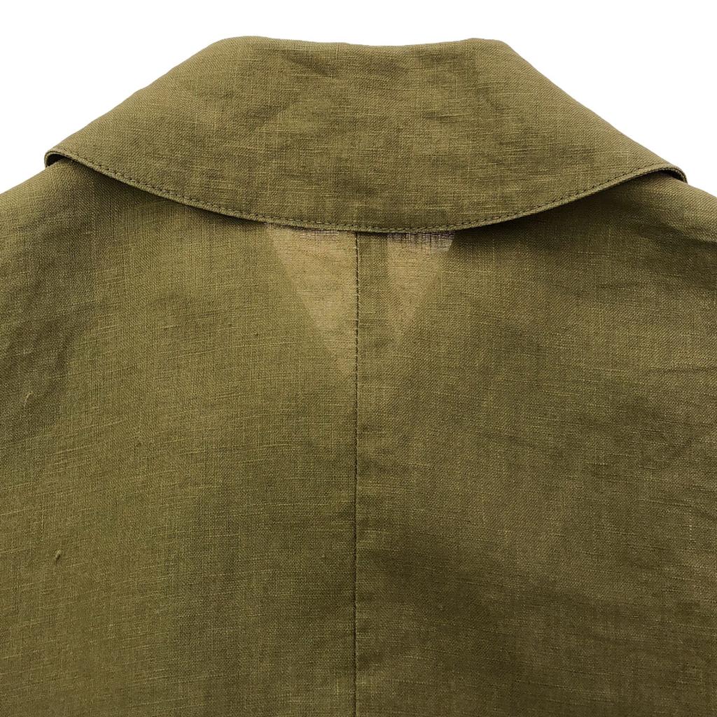 Mackintosh Made In England 100% Linen Stainless Collar Coat 34 Brown Women Used