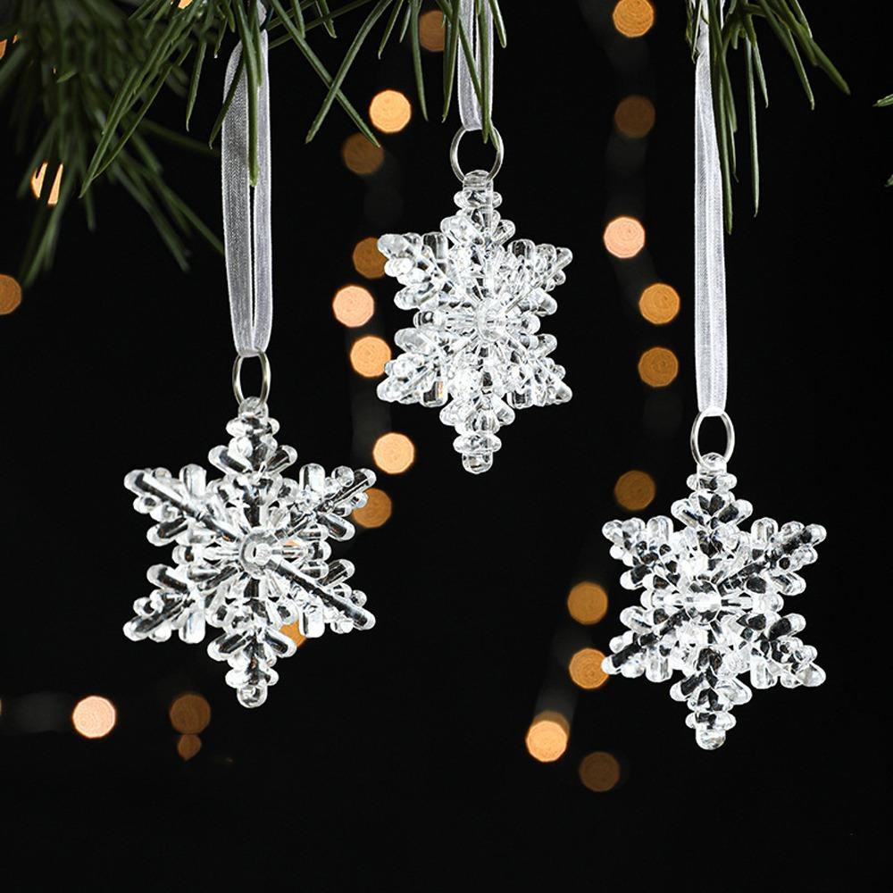 DIY Transparent Icicle Ornaments Acrylic Xmas Tree Ornaments  Merry Christmas Decor