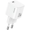 USAMS JO Series CC260 20W USB-C Mains Charger + USB-C/USB-C Cable 1m White