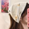 Wraps Flower Triangle Bandana Turban Triangle Scarf Sweet Embroidered Hair Scrunchie  Ladies