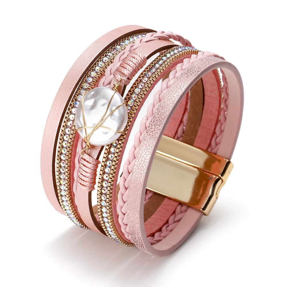 Unique Woven Shell & Baroque Pearl Ladies Bracelet