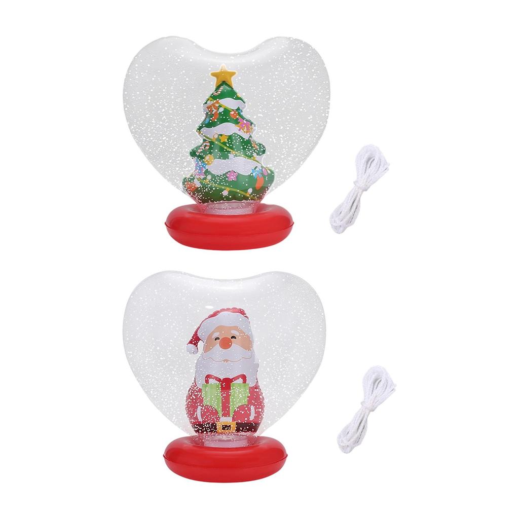 Inflatable Christmas Ball Xmas Ball Versatile Decor Festive Heart Balloon Hanging Ornament Bauble for Yard Mall Party