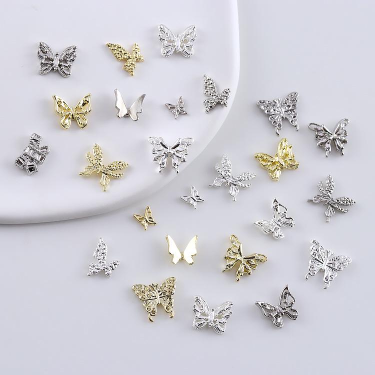 3D Alloy Hollow Butterfly Nail Art Jewelry