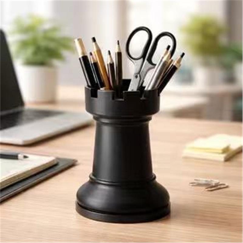 

New 3D Printed Chess Pen Holder Creative Stationery Storage Organizer Home Office Desktop Decor Art Craft Gift for Friends чёрный