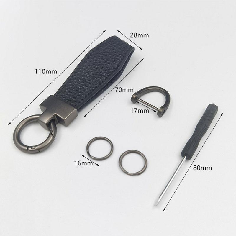 Leather metal buckle car key chain for Ssangyong Actyon Rexton Korando Rodius Kyron Tivoli Musso XLV Stavic Turismo Accessories