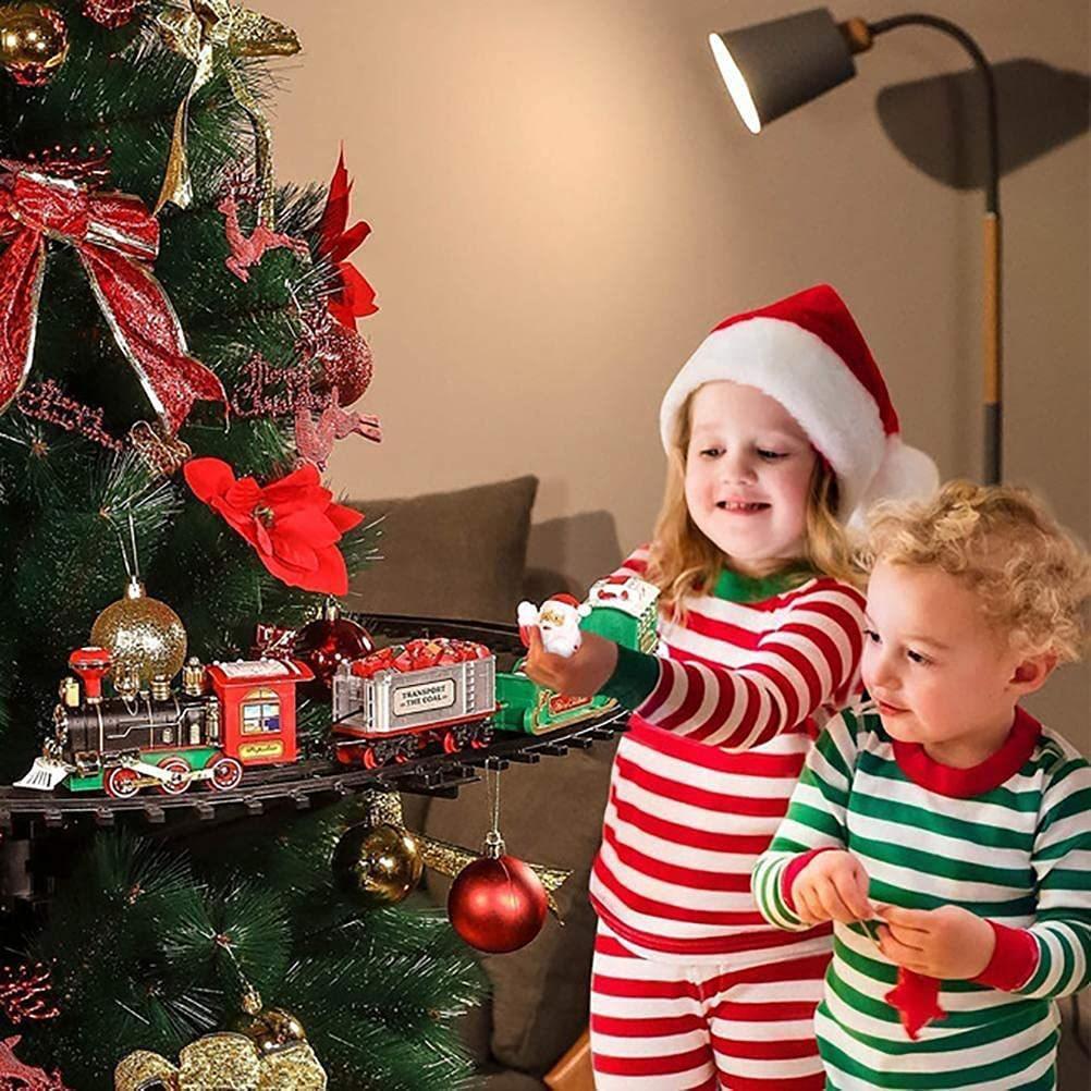 Christmas Train Set with Sounds and Lights Electric Rail Car Toy Mini Train Toy Set for Christmas