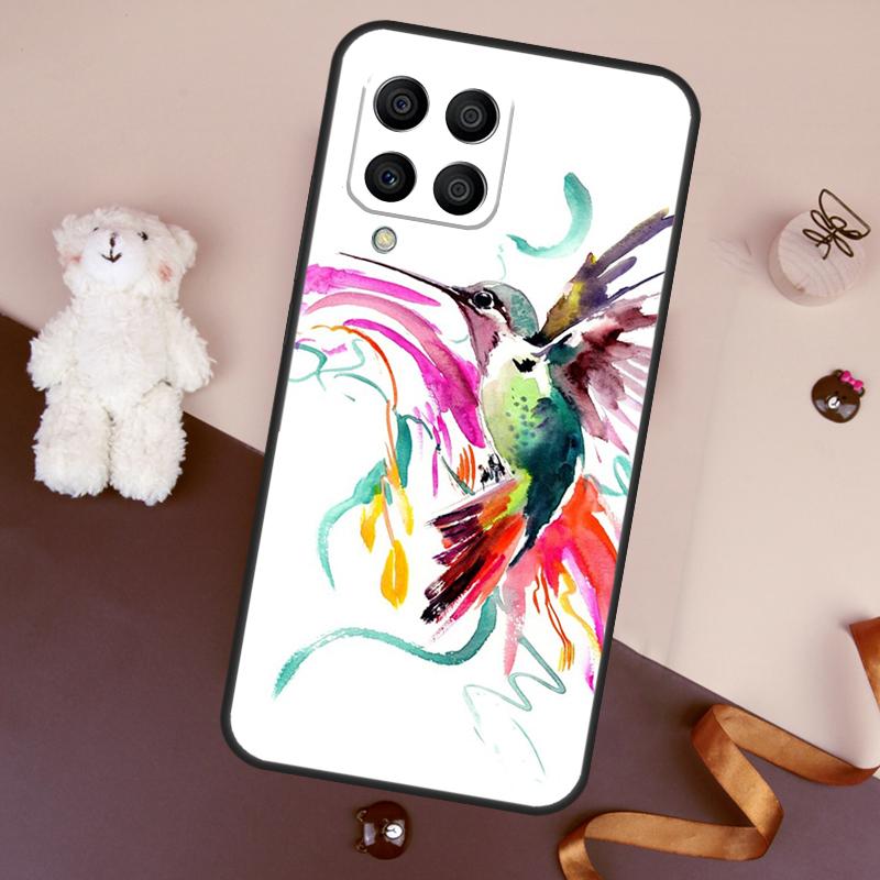 Kolibri och Blommor Fodral För Samsung Galaxy M36 M55 M35 M15 M56 M16 M54 M14 M34 M31 M11 M13 M53 M12 M32 M52 M06