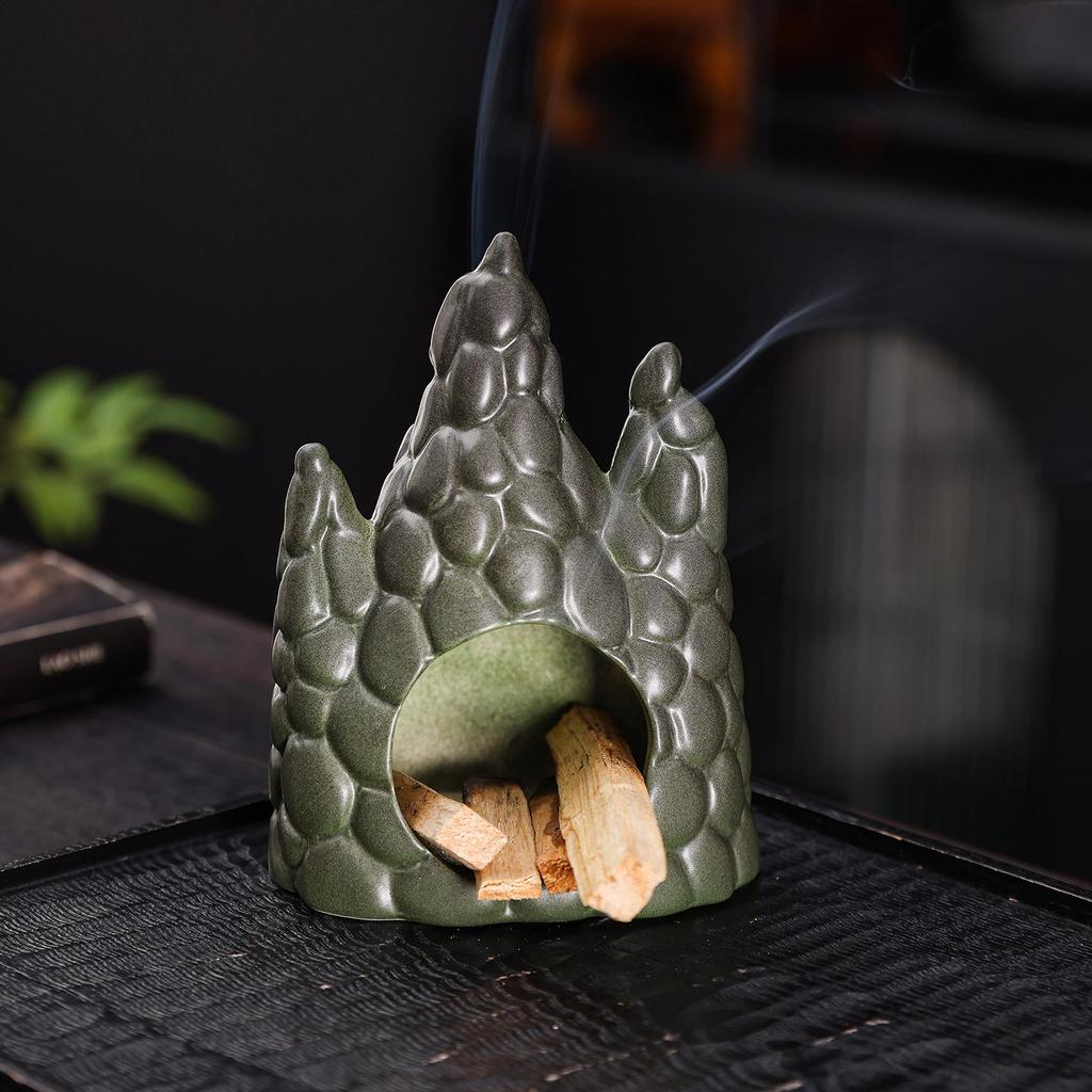 Creative Ceramic Incense Burner: Palo Santo Holder & Sage Burning Stove for Desktop Atmosphere and Decorative Display