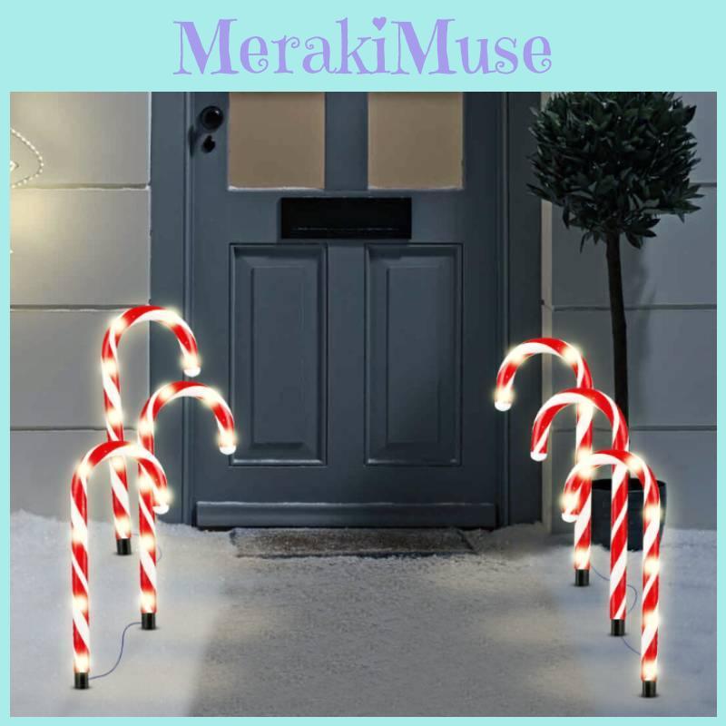 Christmas Led Candy Cane Lantern Outdoor Garden Pathway Decor For Holiday Lighting