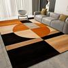 Luxurious and Sophisticated High-End Orange and Black Living Room Carpet, Bedroom Sofa, Floor Mat, Home Decoration