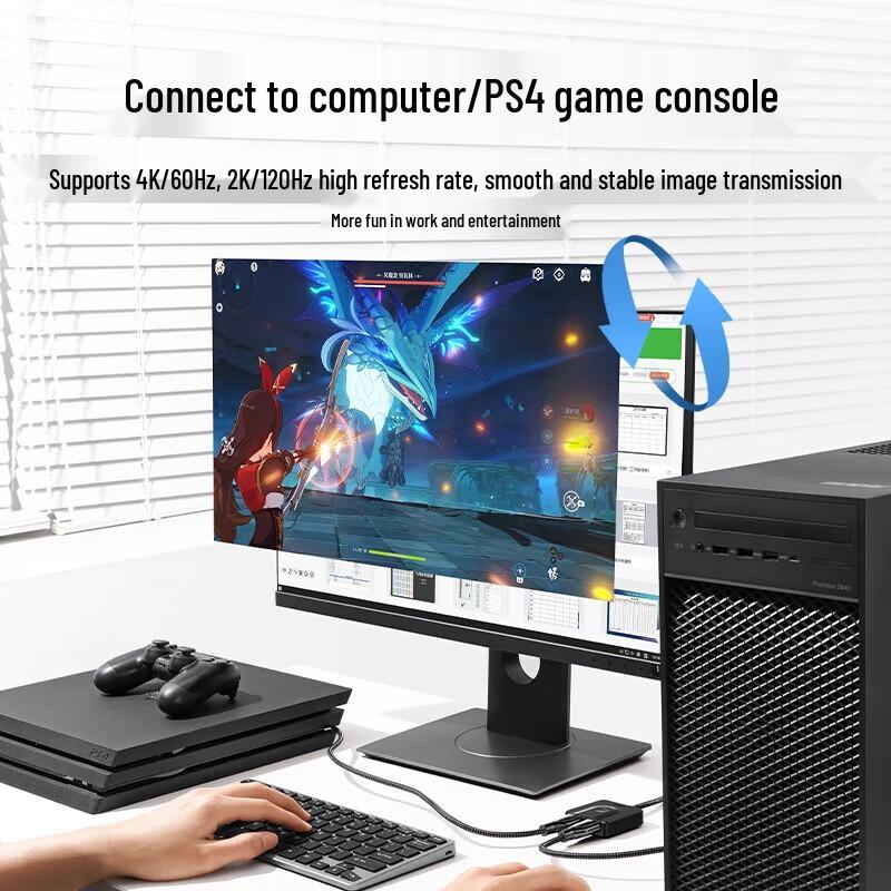 Ugreen HDMI 2.0 Anahtar 2 Giriş 1 Çıkış