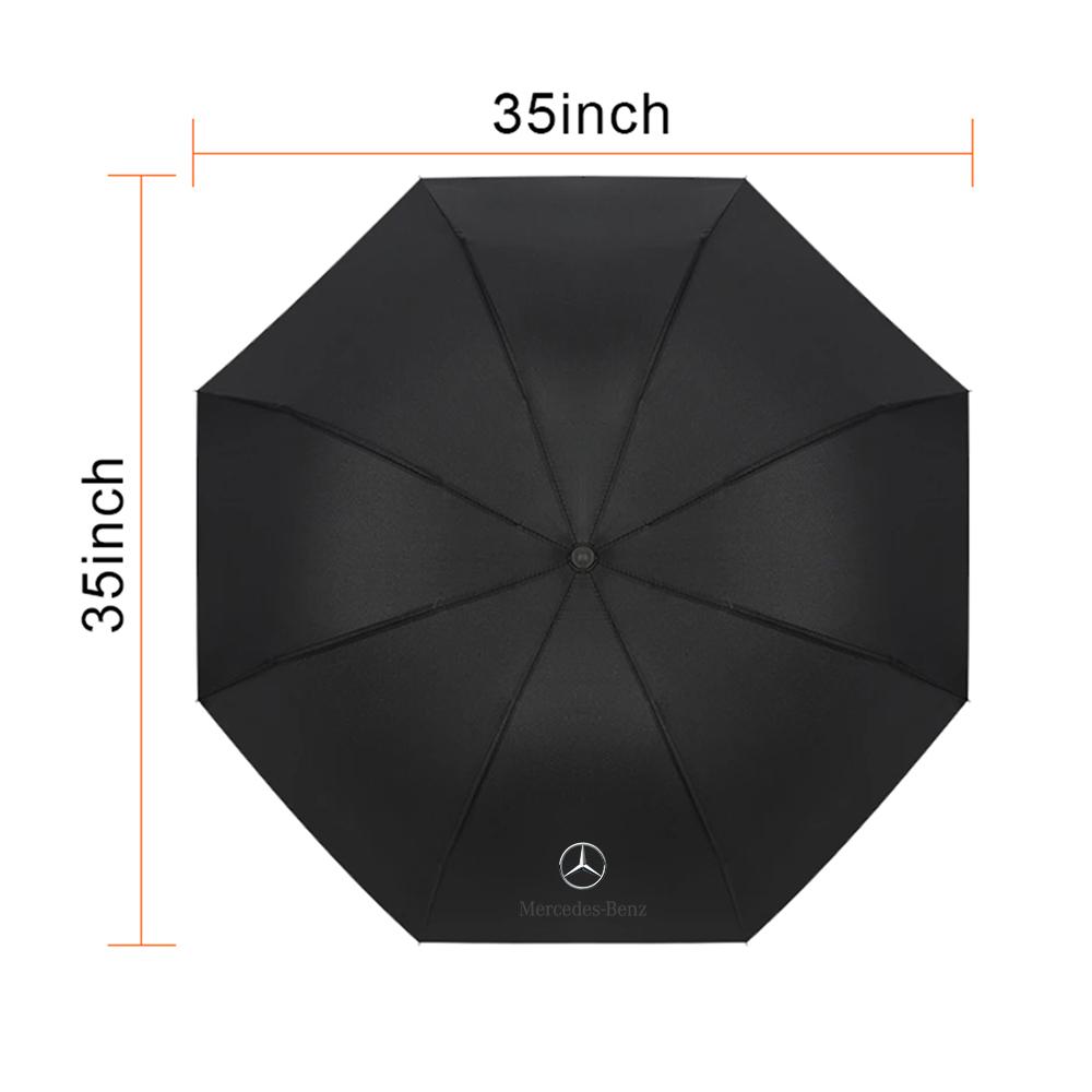 1pc Car Logo Umbrella Rain Women Men Automatic Wind Resistant Rainproof Snow Blocking Outdoor Portable Parasol For Benz AMG ZF2