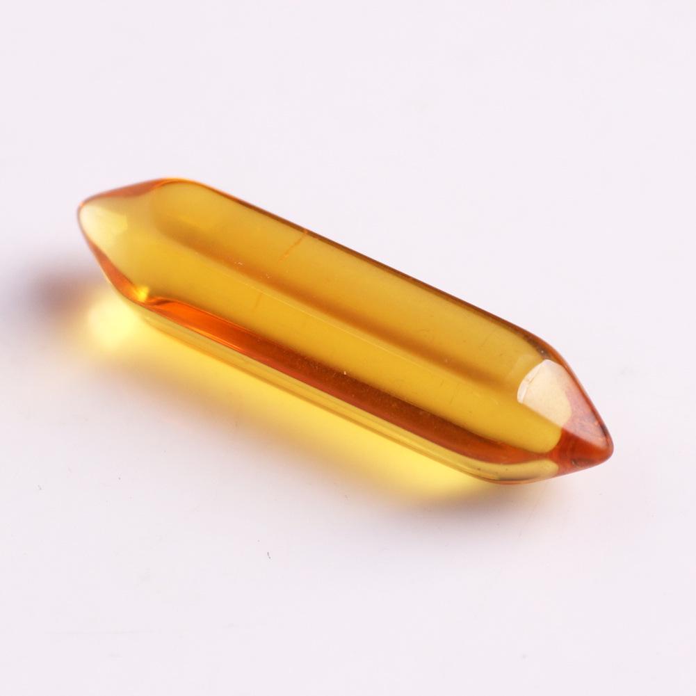 32x8mm Natural Stone Crystal Double Pointed Hexagonal Column Pendant Necklace