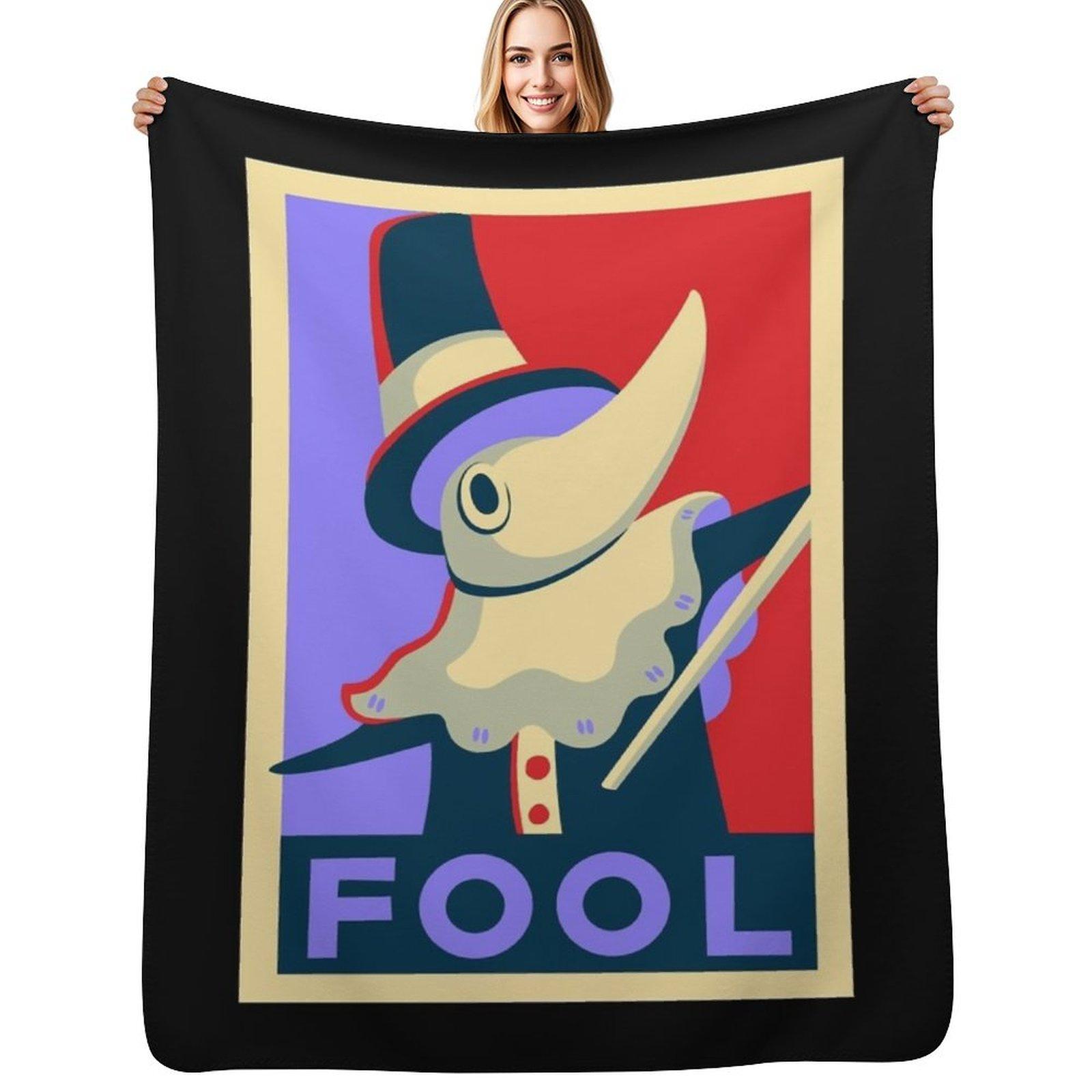 Excalibur FOOL Propaganda Throw Blanket Air Conditioner Soft Blanket for Office Home Size: 75*100cm, Weight: 230 GSM