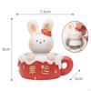 Chinese Statue Figurines Home Decoration Table Centerpieces Shaking Bunny Sculpture for Desktop,
