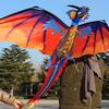 Outdoor Colorful 3D Dragon Flying Kite with 100m Tail Line Children Kids Toys